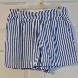 NWOT French Connection Blue and Whute Striped Shorts